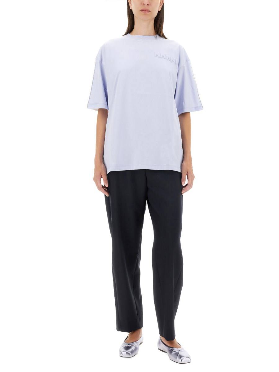 MARNI T-SHIRT IN JERSEY DI COTONE CON STAMPA LOGO Sconto