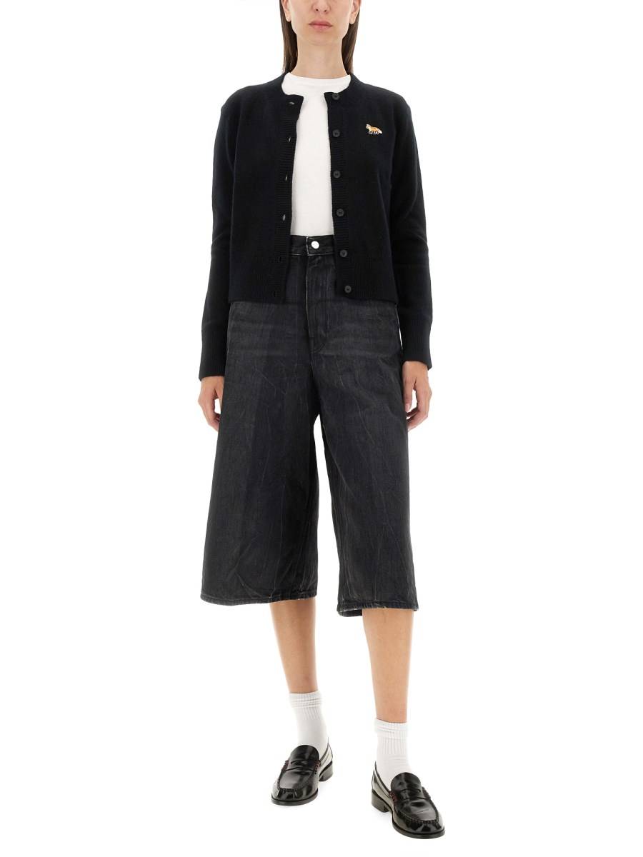 MAISON KITSUNÉ CARDIGAN CON PATCH BABY FOX IN LANA Economico