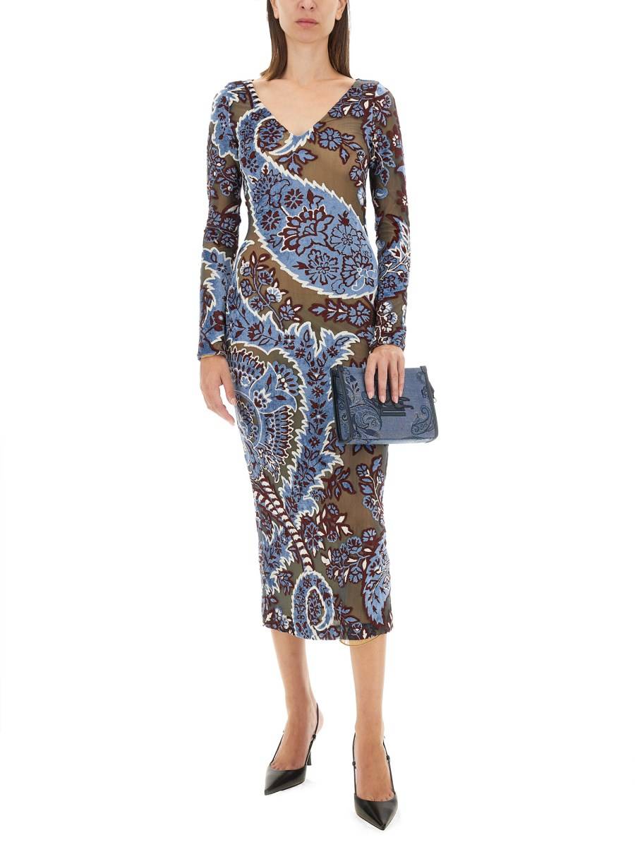 ETRO ABITO IN TULLE JACQUARD DI VELLUTO Qualità