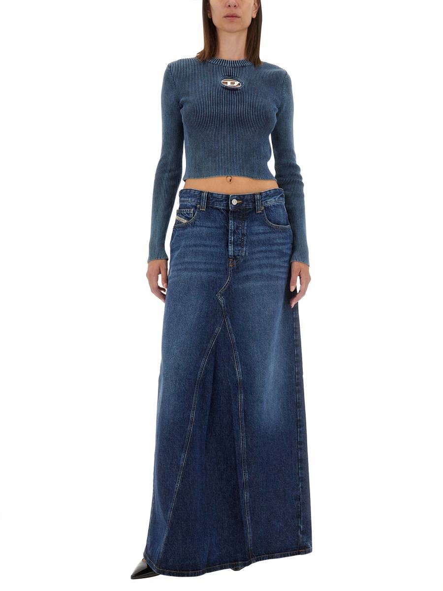 DIESEL GONNA "DE-PAGO" IN DENIM DI COTONE Consegna Veloce