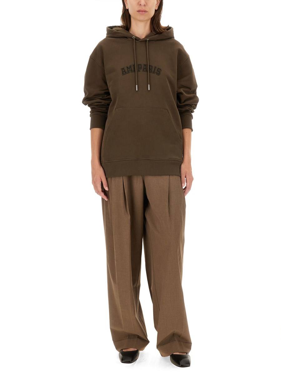 AMI PARIS FELPA IN COTONE CON LOGO In Saldo