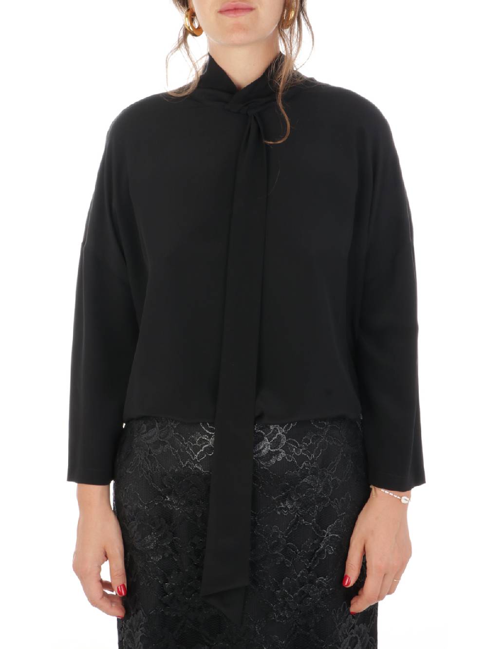 ASPESI Camicia Donna in Seta con Cravatta Fino Al -60%