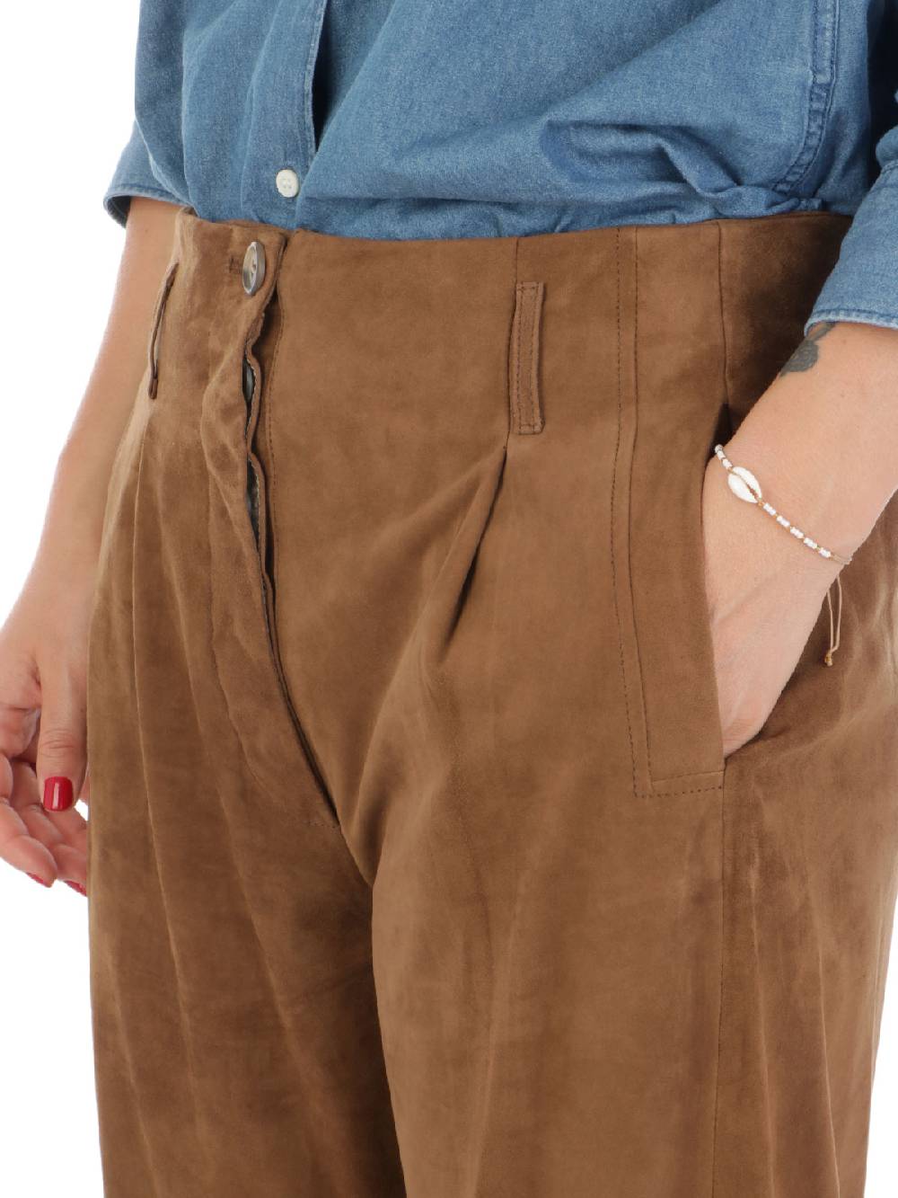 KILTIE Pantaloni Donna Arles in Suede Presa