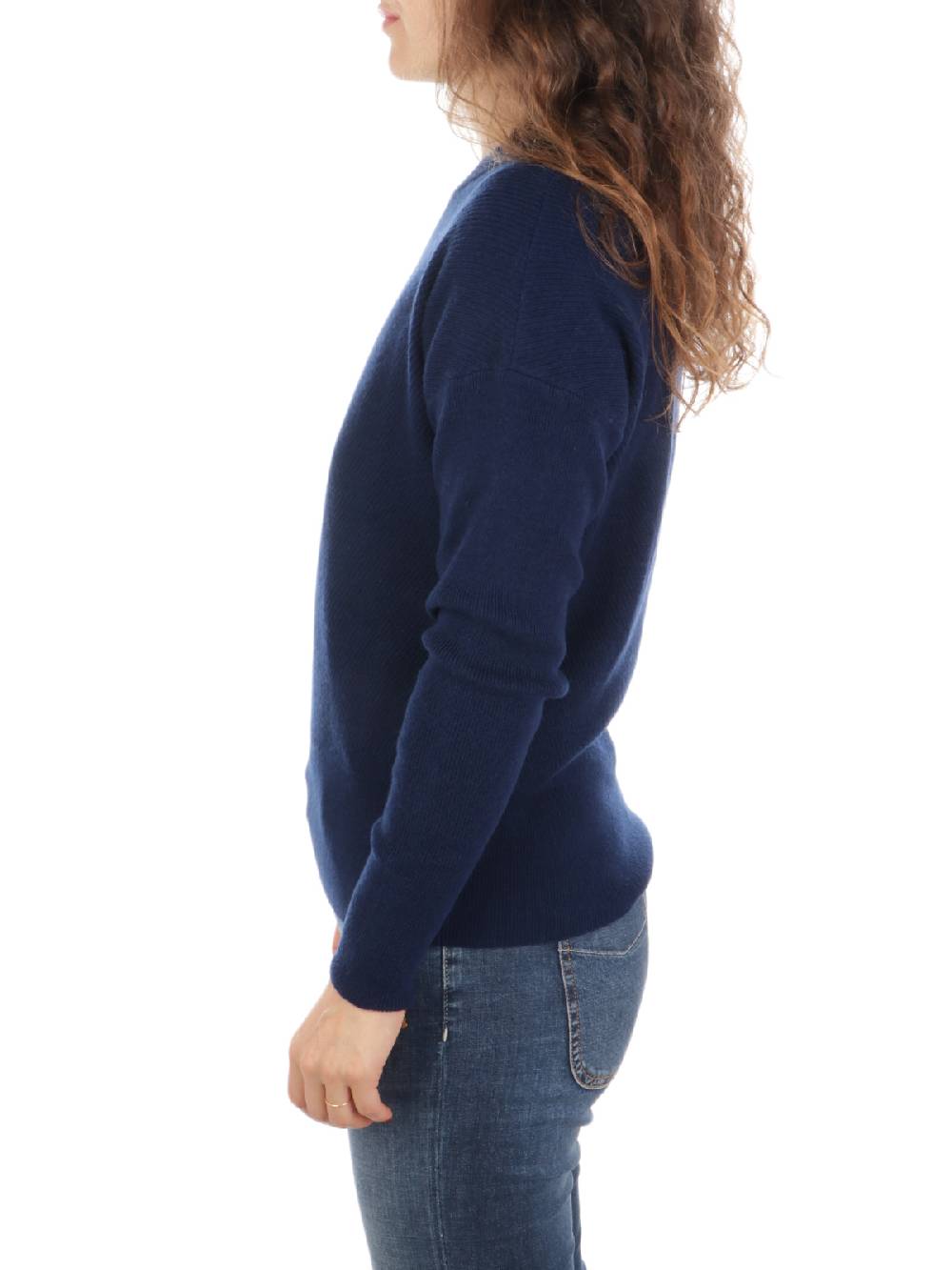 QUILISIA Maglia Donna a Coste in Lana e Cashmere Nuova