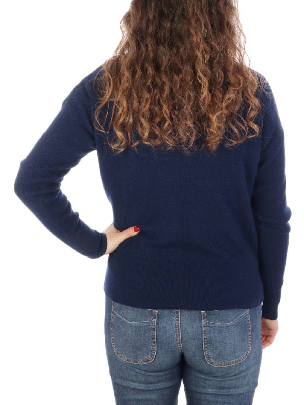 QUILISIA Maglia Donna a Coste in Lana e Cashmere Nuova