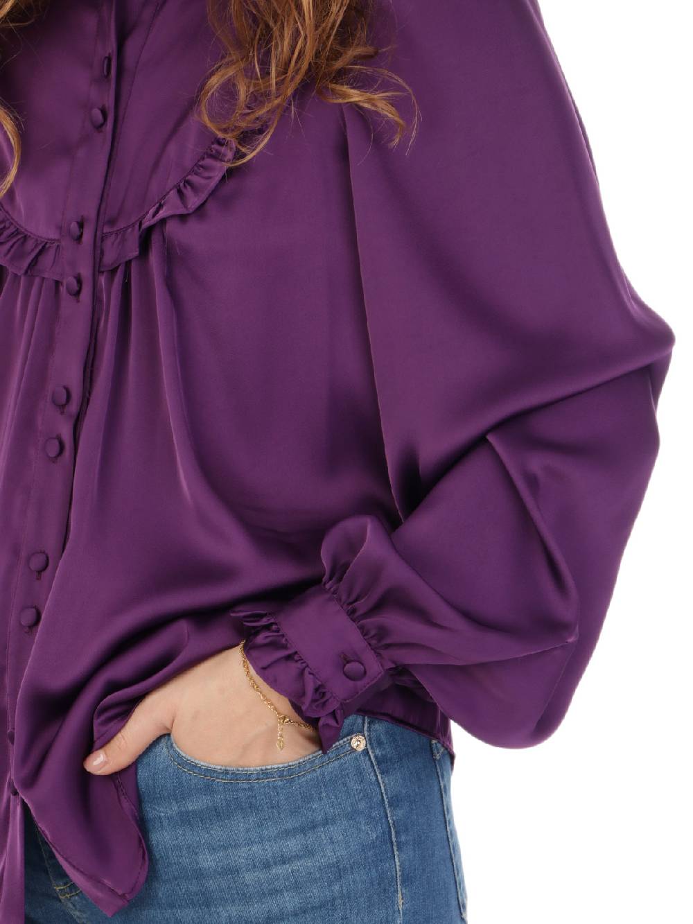 F.IT Camicia Donna con Rouches Sottocosto