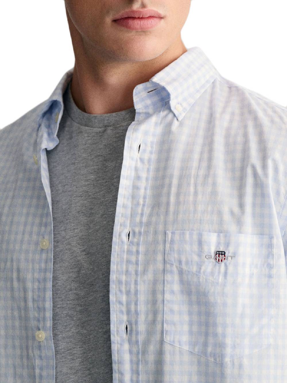 Gant Reg Classic Poplin Gingham Shirt Vendita Economica