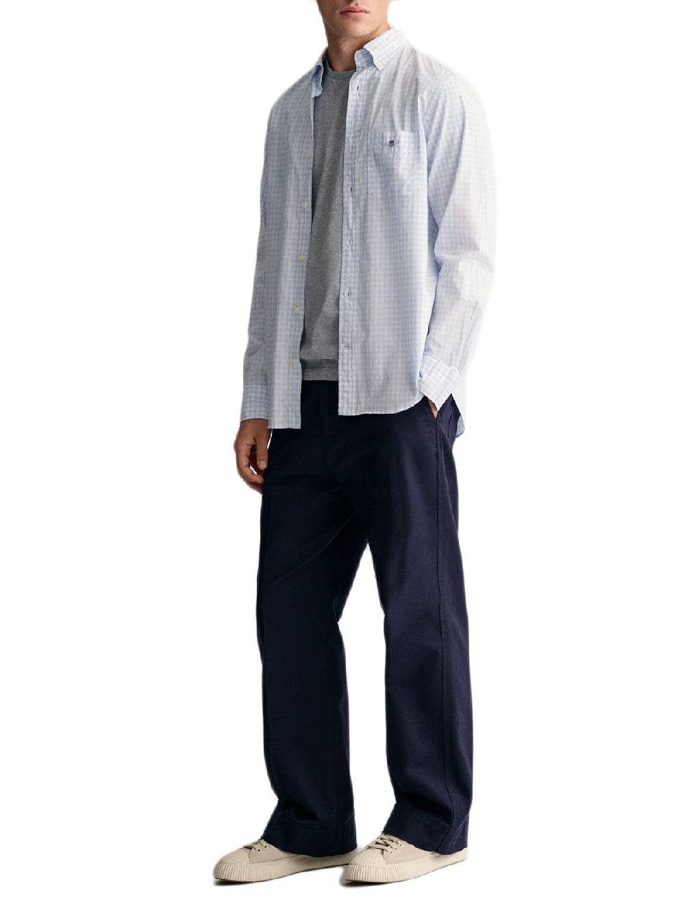 Gant Reg Classic Poplin Gingham Shirt Vendita Economica