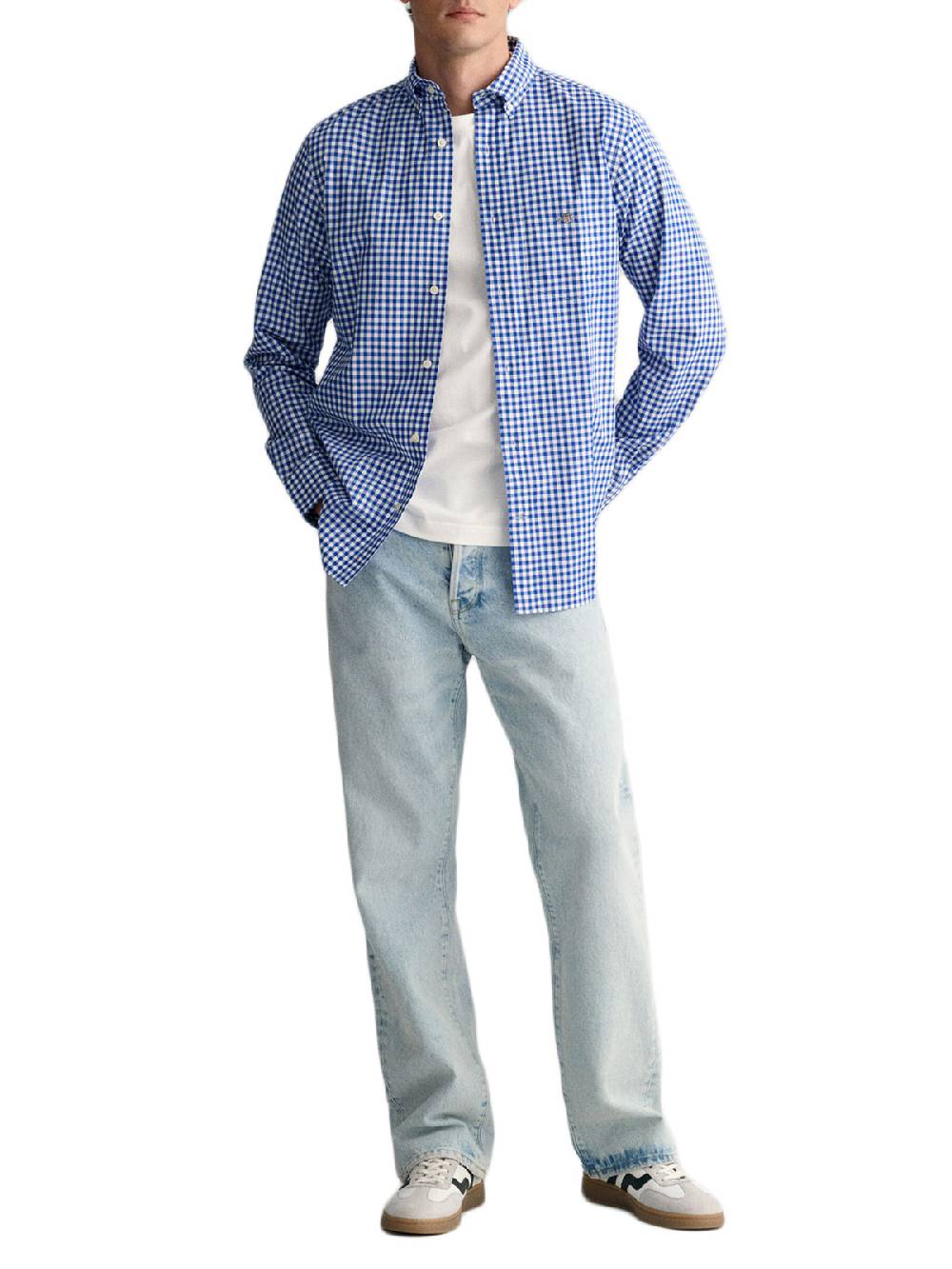 Gant Reg Classic Poplin Gingham Shirt Saldi Di Fabbrica