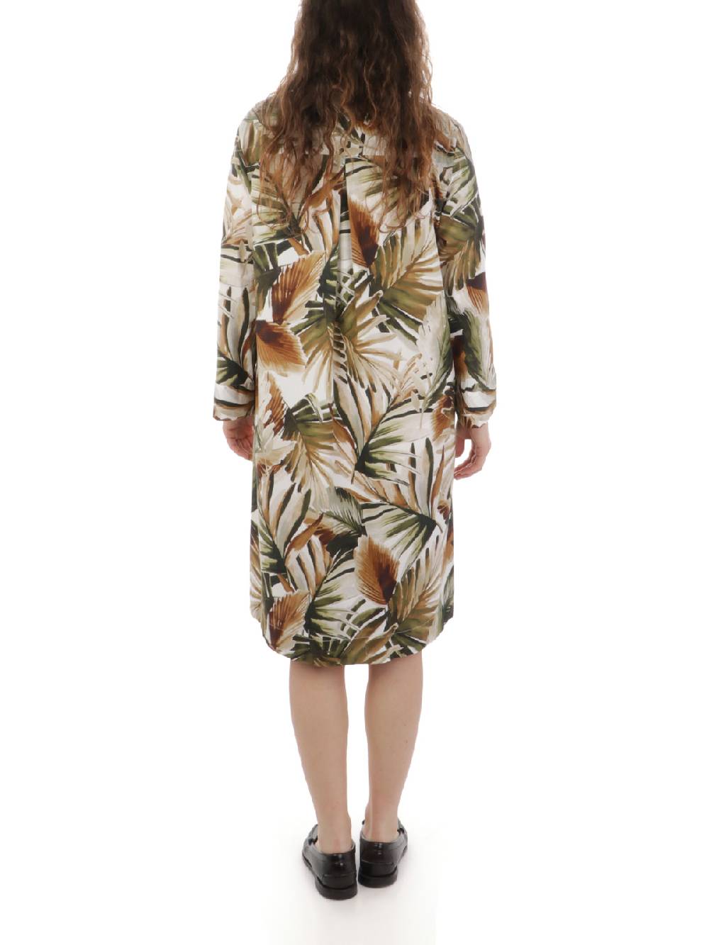 CALIBAN Abito Donna A Fiori In Cotone Stretch Spedizione Gratuita