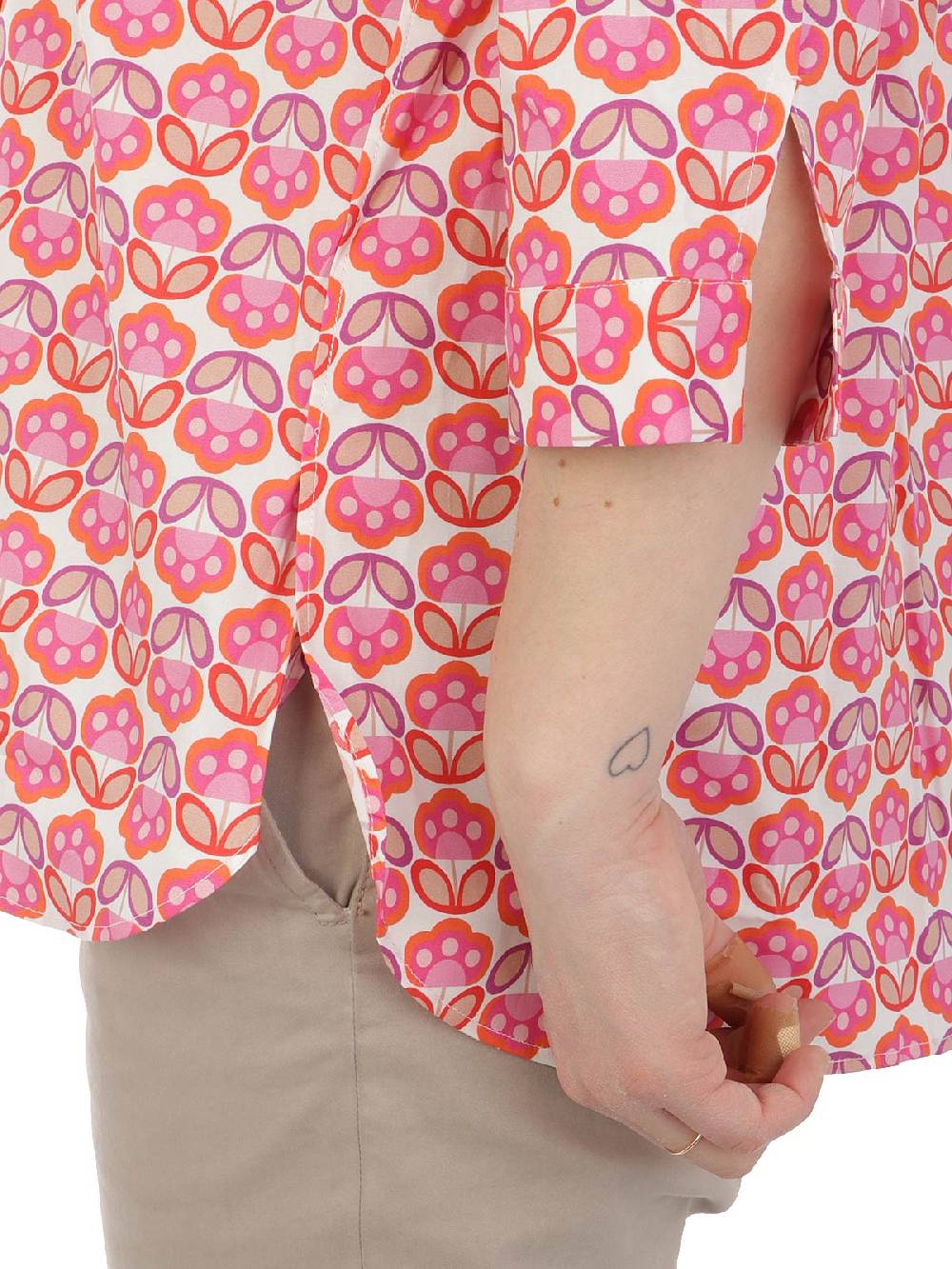 CALIBAN Camicia Donna A Fiori Stretch Presa