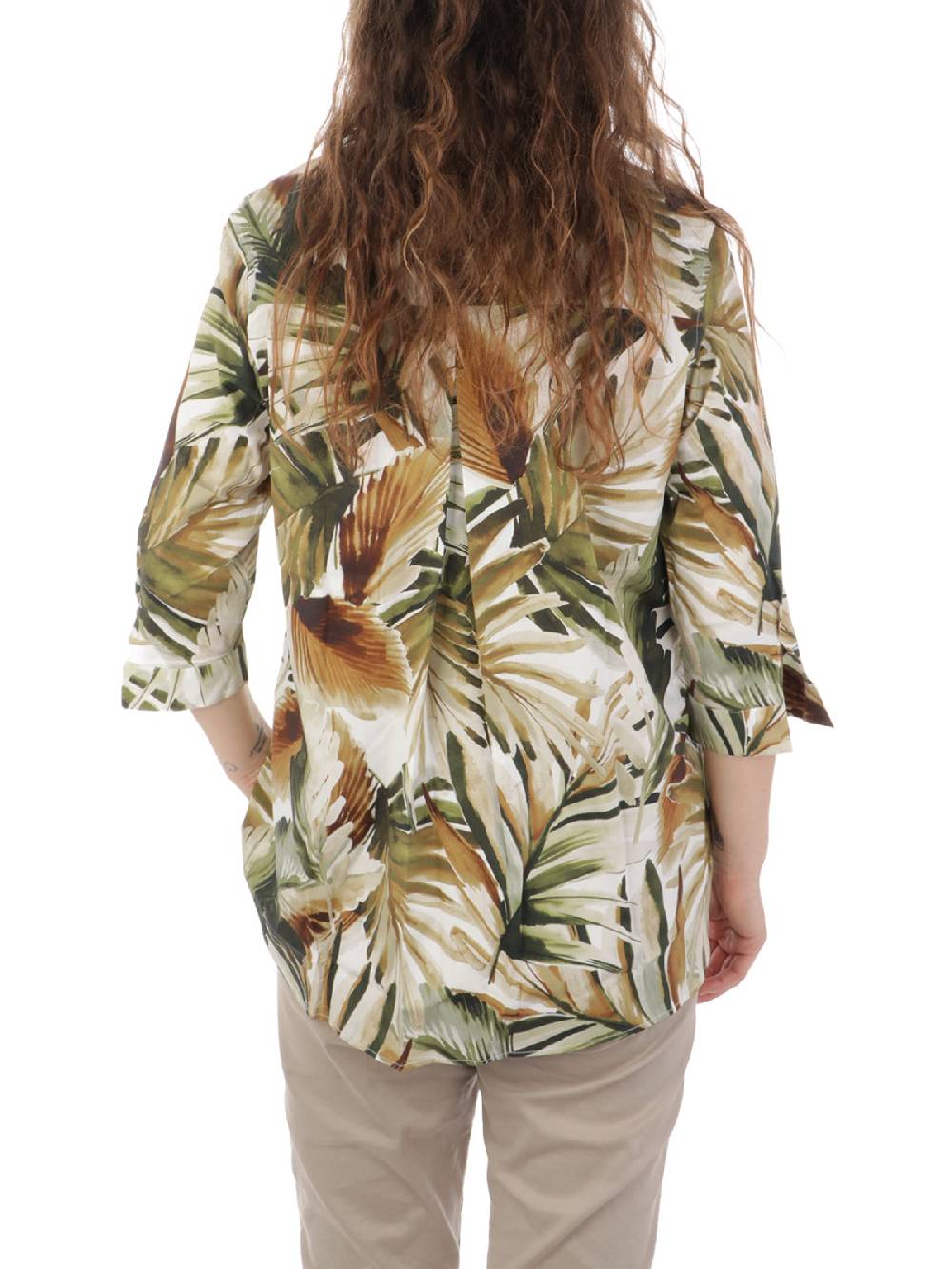 CALIBAN Camicia Donna A Fiori Stretch Economico