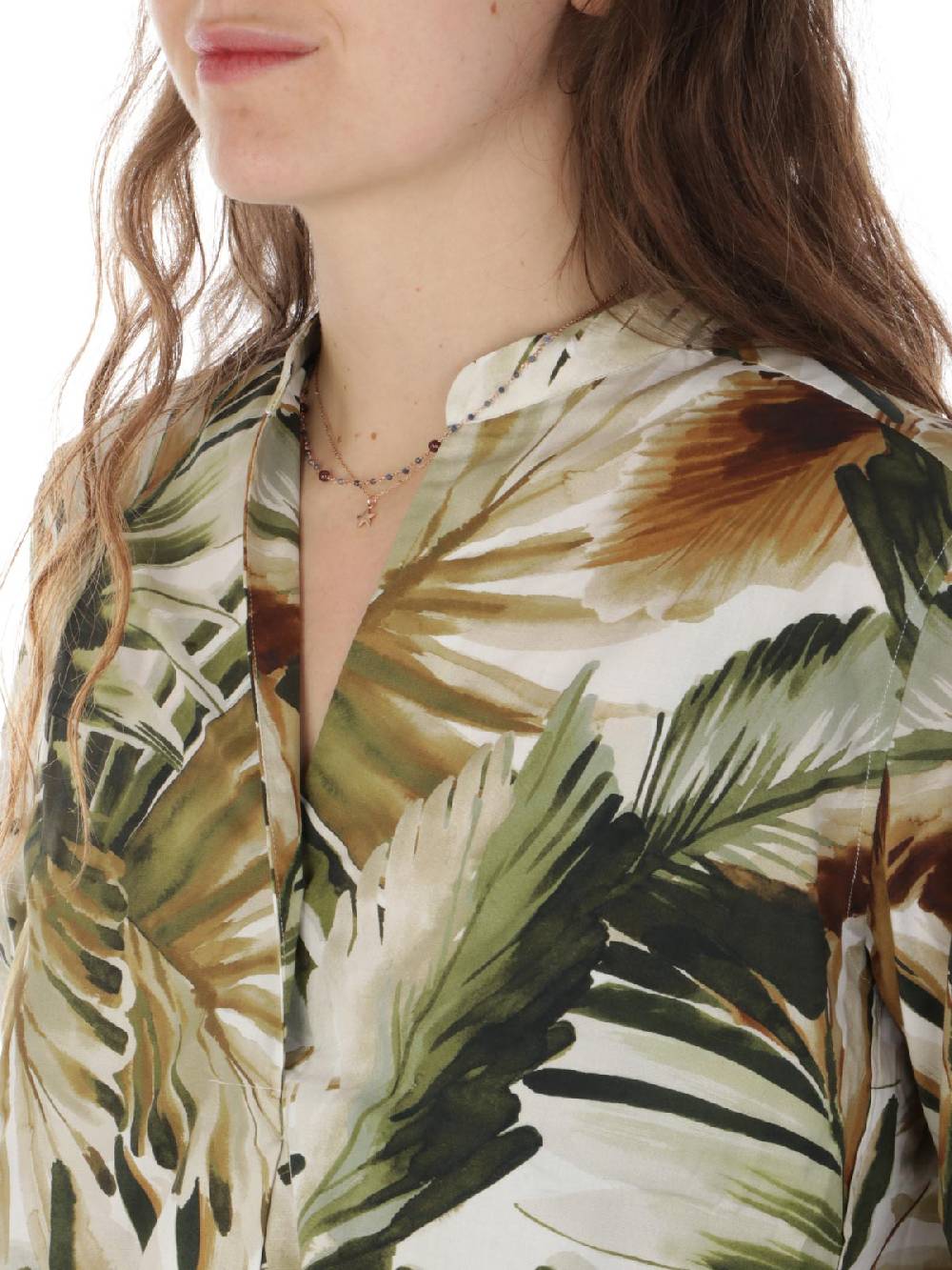 CALIBAN Camicia Donna A Fiori Stretch Economico