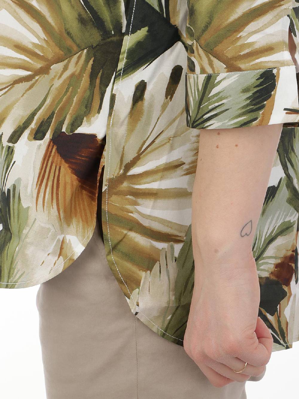 CALIBAN Camicia Donna A Fiori Stretch Economico
