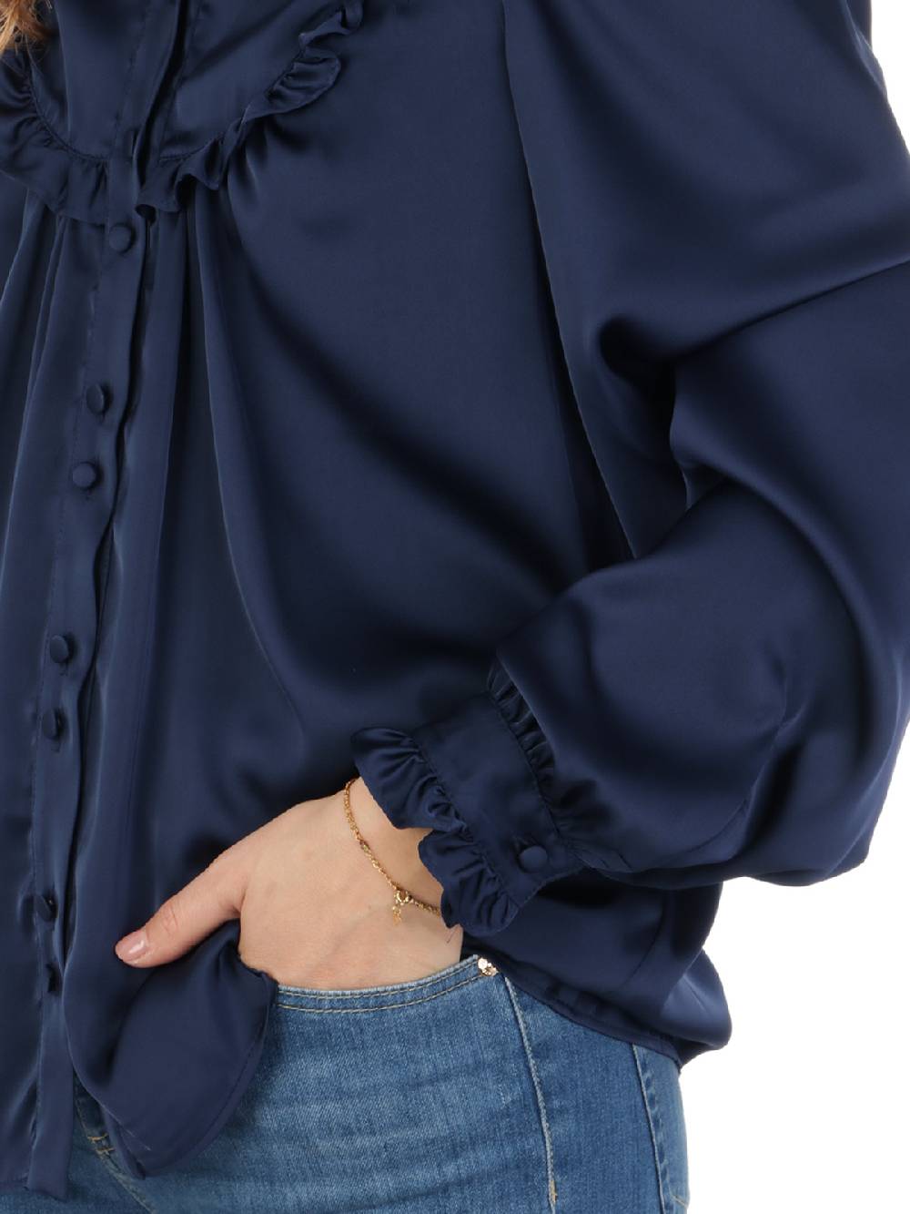 F.IT Camicia Donna con Rouches Vendita Economica