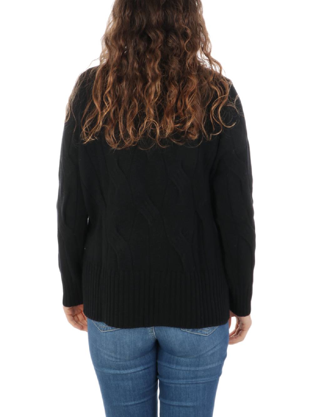KANGRA Maglia Donna in Lana e Cashmere a Treccia Saldi Di Fabbrica
