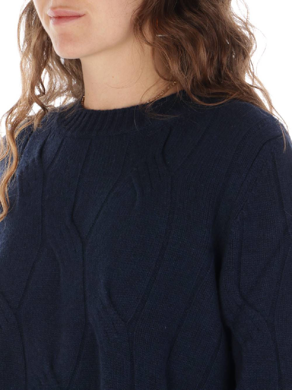 KANGRA Maglia Donna in Lana e Cashmere a Treccia Vendite Flash