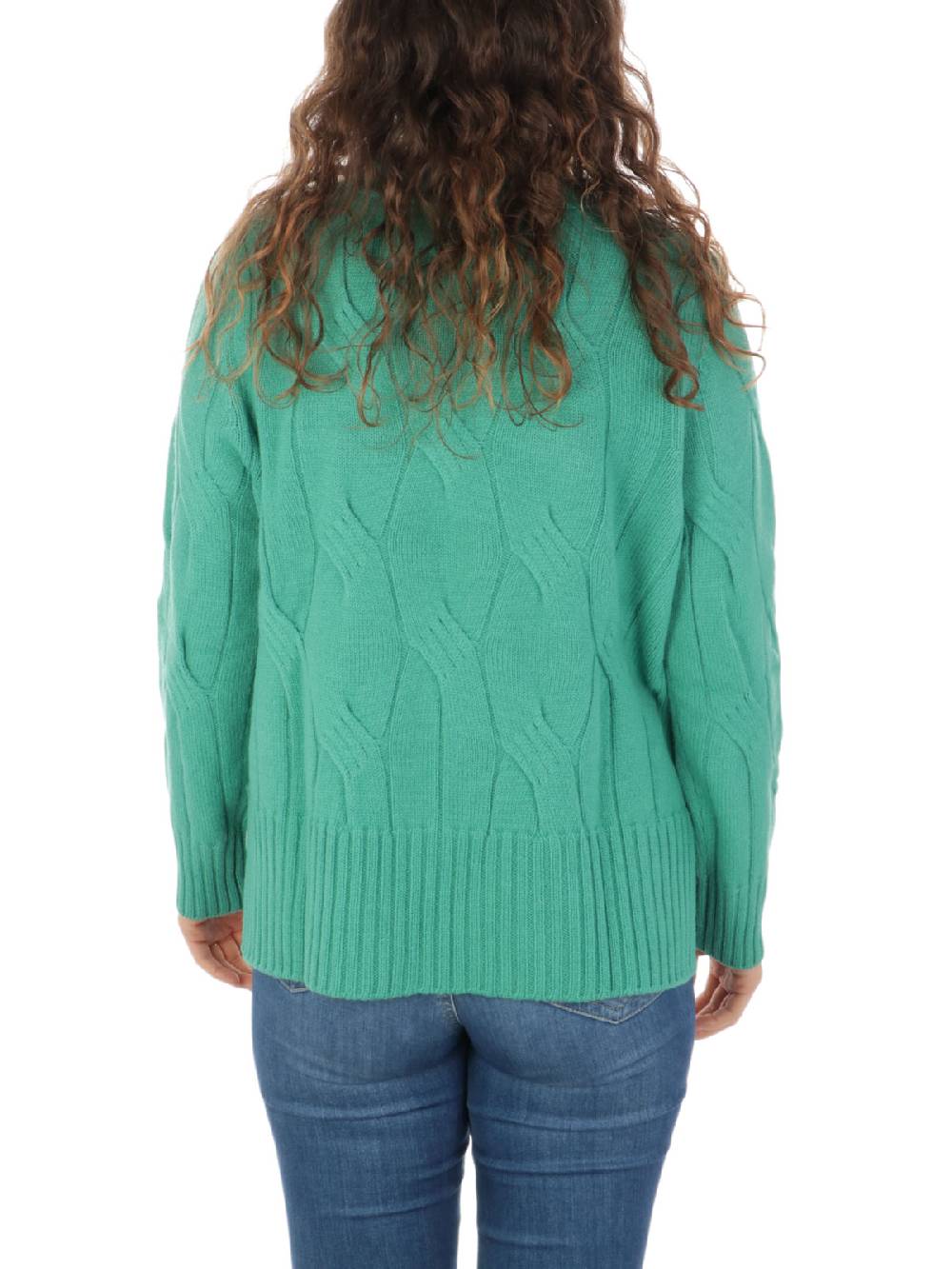 KANGRA Maglia Donna in Lana e Cashmere a Treccia In Saldo