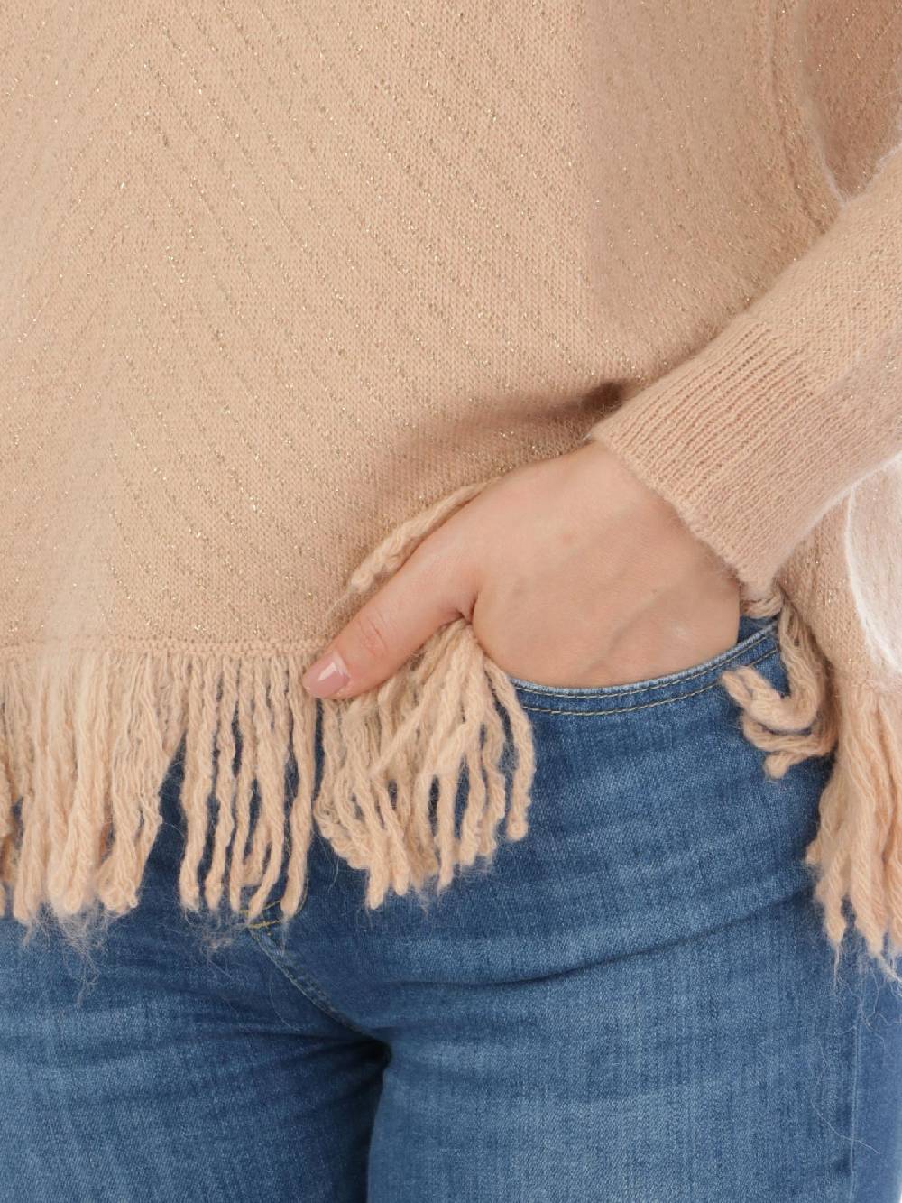 GIOROGA Dolcevita Donna Spigato con Frange Saldi