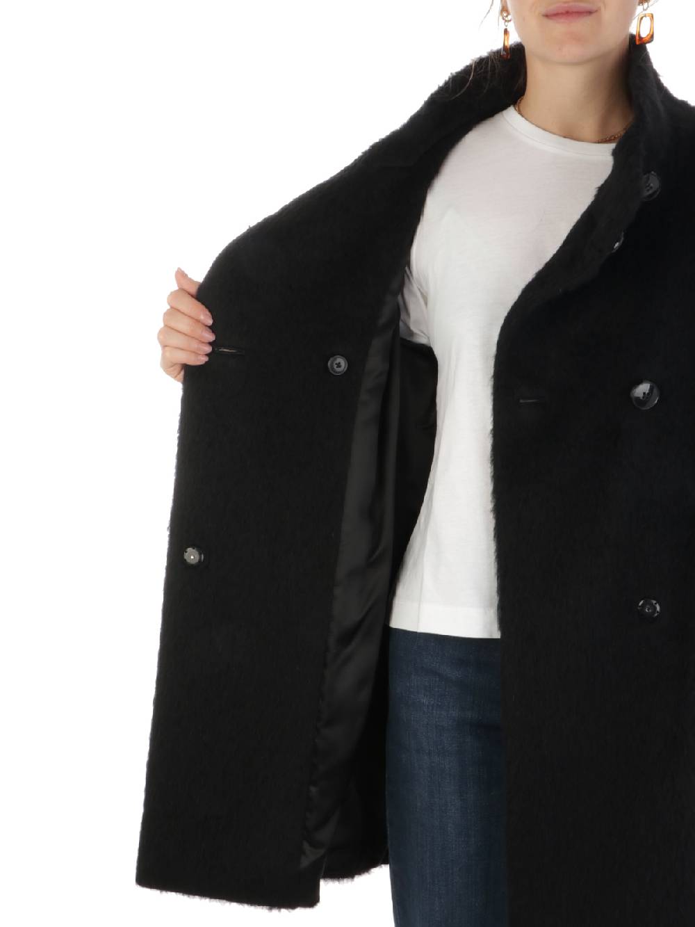 CINZIA ROCCA Cappotto Doppiopetto Donna a Collo Alto Saldi Di Fabbrica