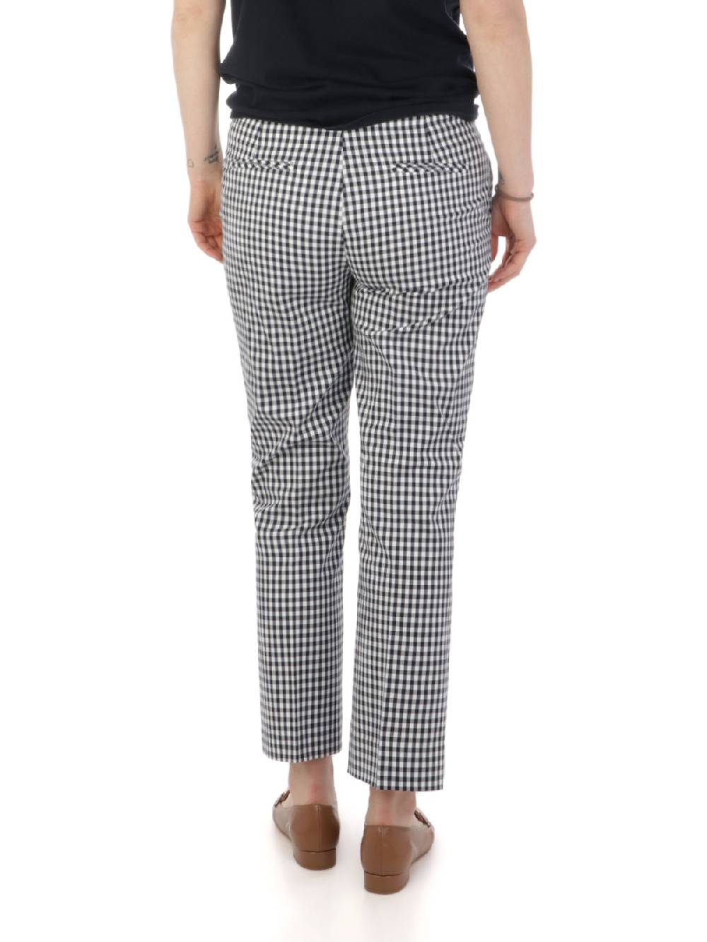 VIA MASINI 80 Pantaloni Trombetta Donna a Quadretti Sconto