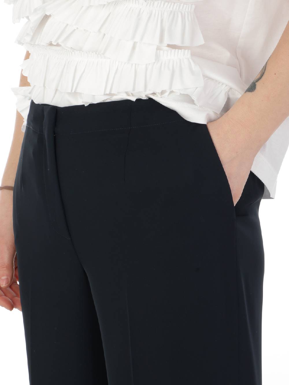 VIA MASINI 80 Pantaloni a Palazzo Donna Stretch Black Friday Prezzi