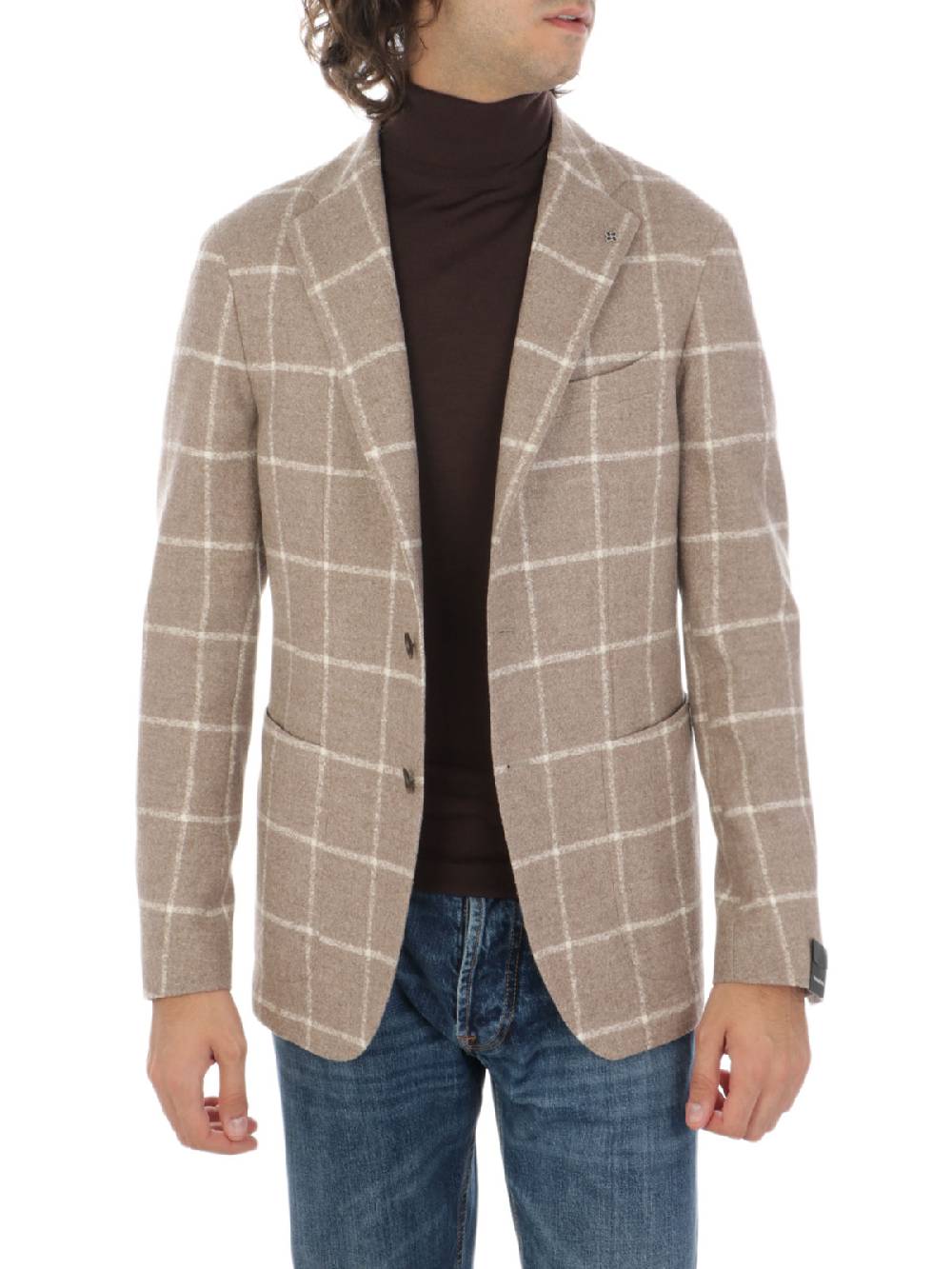 TAGLIATORE Giacca Uomo in Lana e Cashmere a Quadri Presa