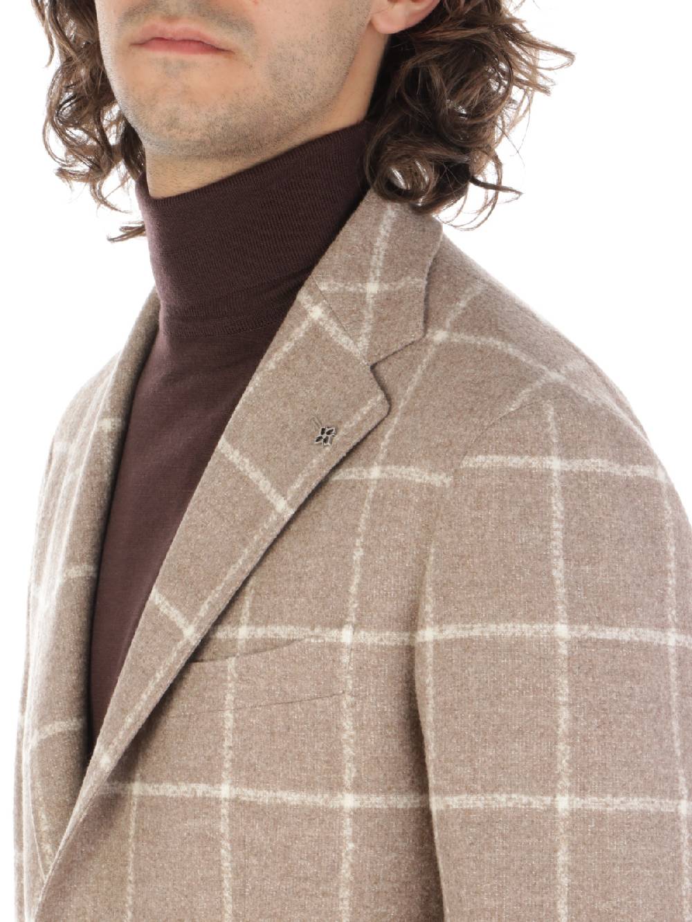 TAGLIATORE Giacca Uomo in Lana e Cashmere a Quadri Presa