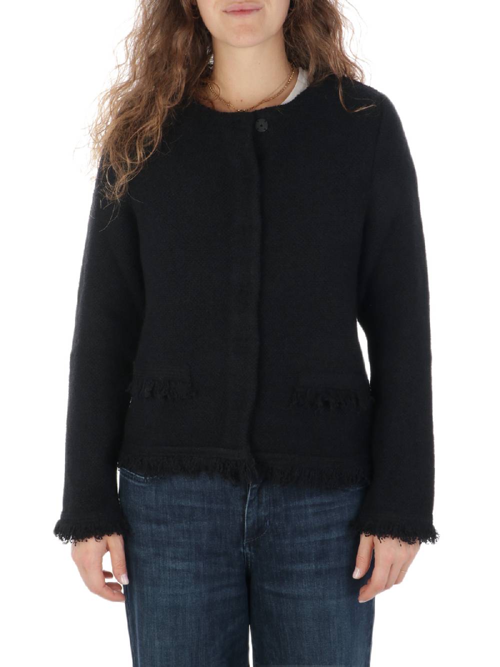 ANNECLAIRE Cardigan Donna con Frange In Saldo
