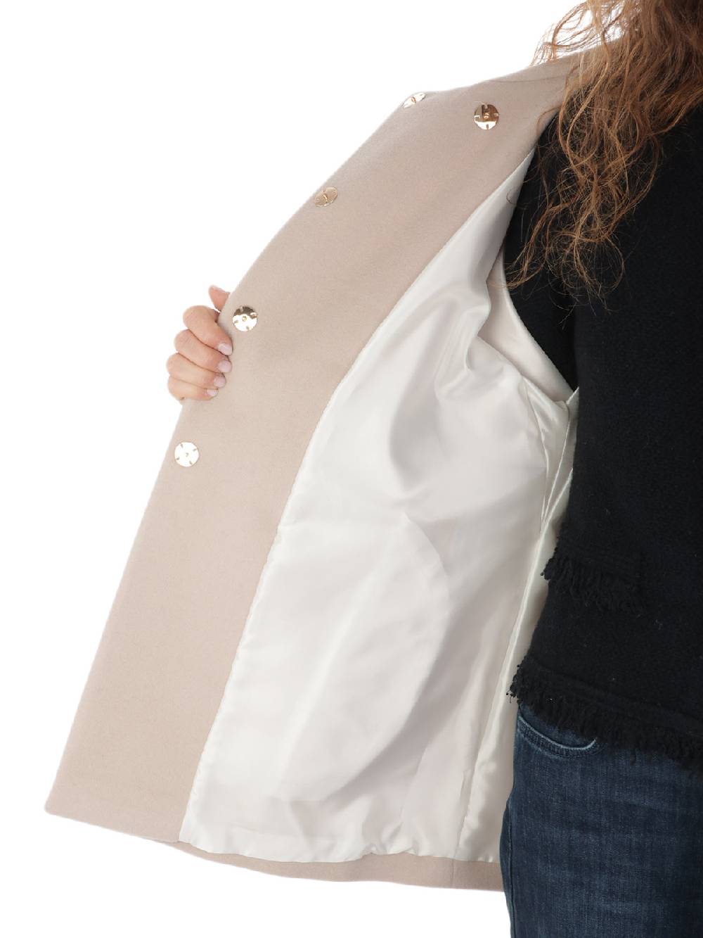 CHIARULLI Cappotto Donna in Panno di Lana Nuova