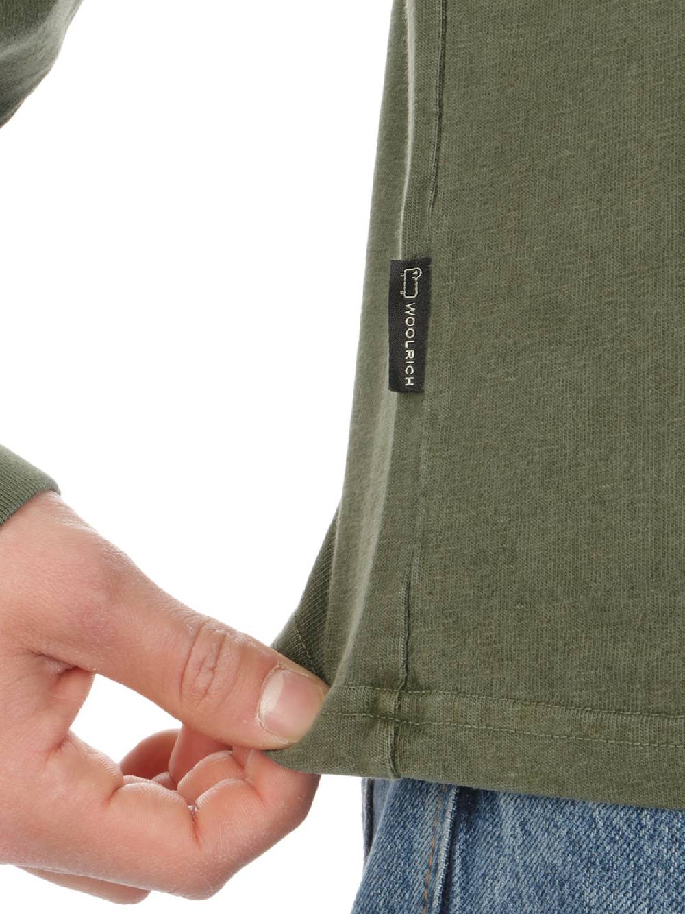 Woolrich Jersey Faded Long Sleeves Tee In Saldo