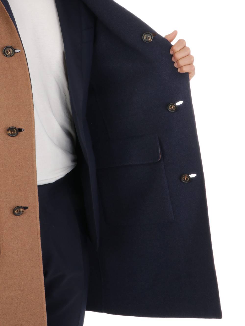 ELEVENTY Cappotto Uomo Reversibile in Lana Vergine Nuovo
