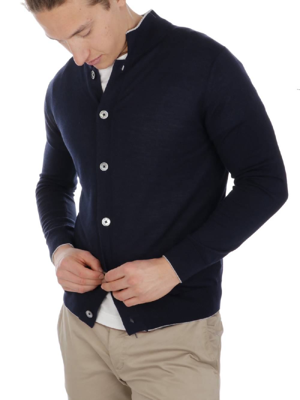 ELEVENTY Cardigan Uomo in Lana e Seta Consegna Veloce