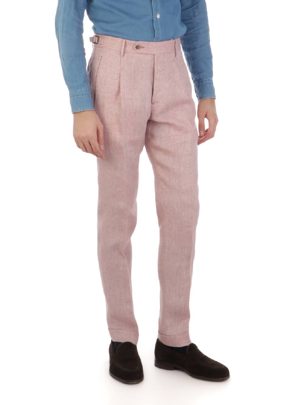 BERWICH Pantalone Uomo Retrolong in Lino Economico