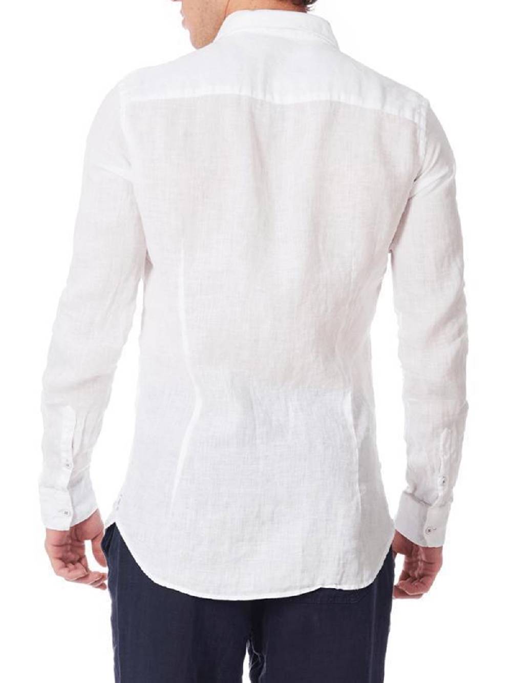 ZEYBRA Camicia Uomo In Lino Smaltimento dello stoccaggio