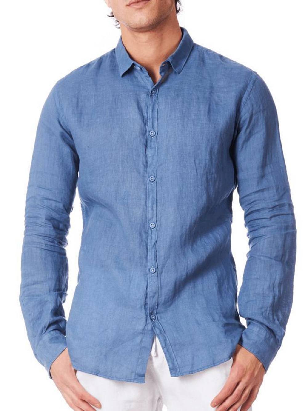 ZEYBRA Camicia Uomo In Lino Vendita calda