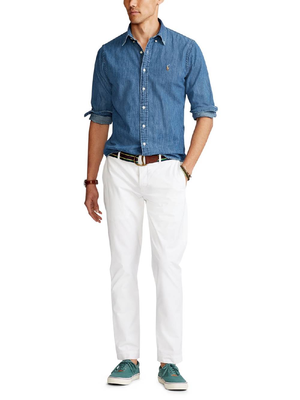 POLO RALPH LAUREN Camicia Uomo in Denim Custom Fit Lightning offer