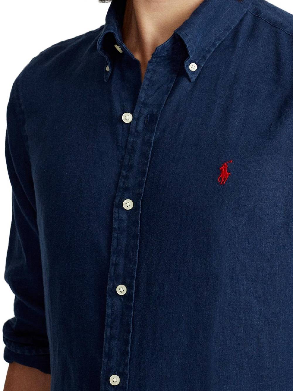 POLO RALPH LAUREN Camicia Uomo Slim in Lino Offerte giornaliere
