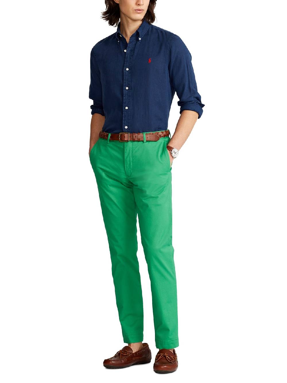 POLO RALPH LAUREN Camicia Uomo Slim in Lino Offerte giornaliere