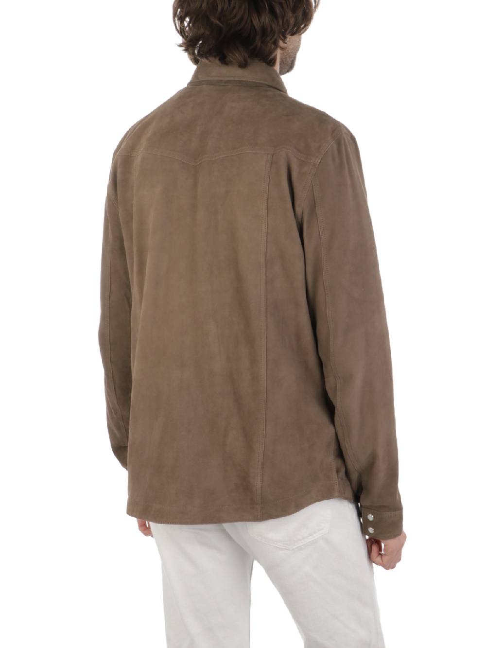 PROLEATHER Giacca Camicia Uomo in Suede Affare Del Giorno