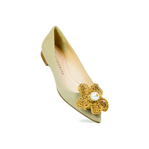 Prosperine Ballerina da Donna in Tessuto con Fiore Sconto