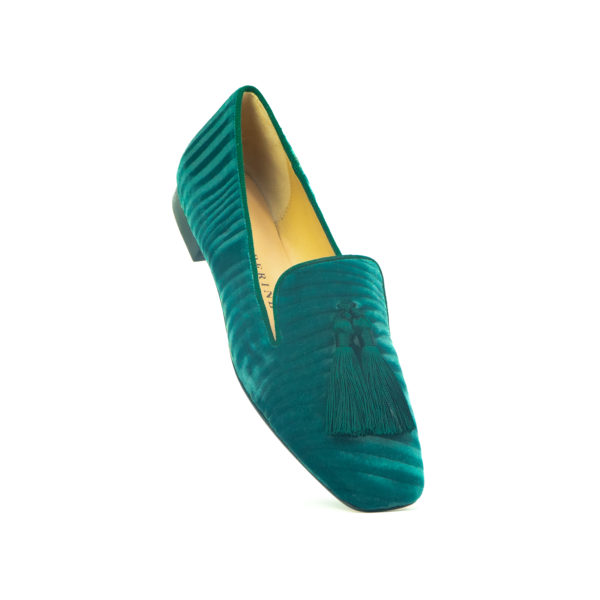 Prosperine Mocassino da Donna in Velluto con Nappine In Linea