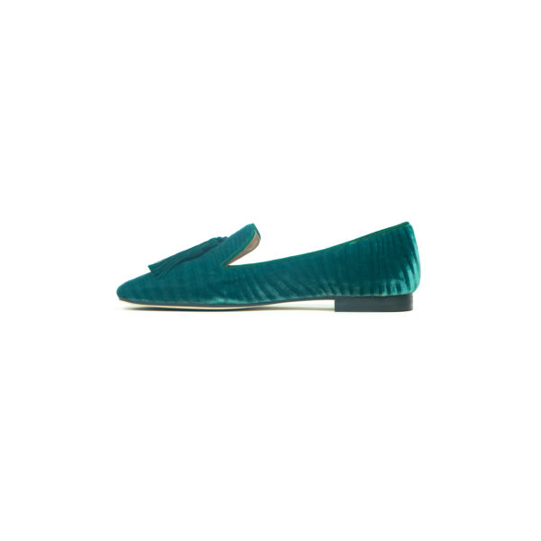Prosperine Mocassino da Donna in Velluto con Nappine In Linea