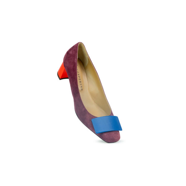 Prosperine Scarpa da Donna in Camoscio con Tacco con Placca Prezzo Ridotto