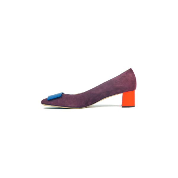 Prosperine Scarpa da Donna in Camoscio con Tacco con Placca Prezzo Ridotto