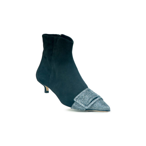 Prosperine Stivale da Donna in Camoscio con Punta in Glitter Consegna Veloce