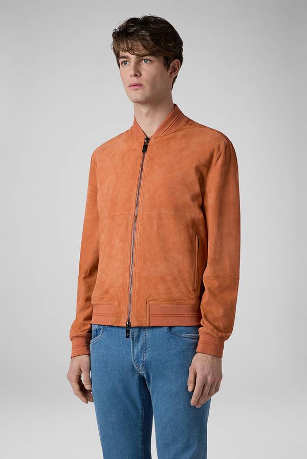 Pull Pal Zileri Bomber in suede color albicocca Outlet