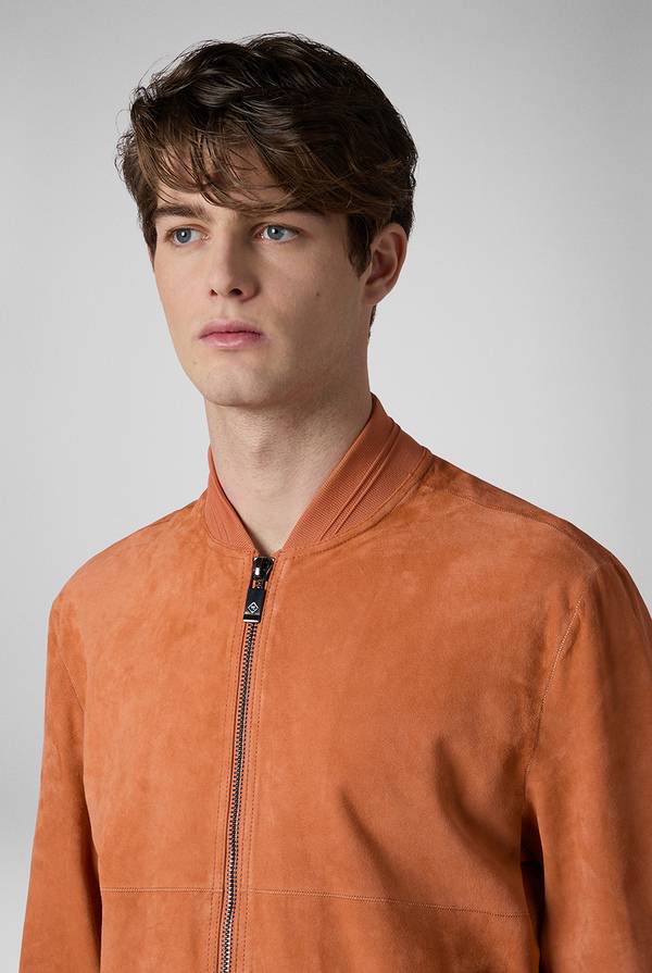 Pull Pal Zileri Bomber in suede color albicocca Outlet