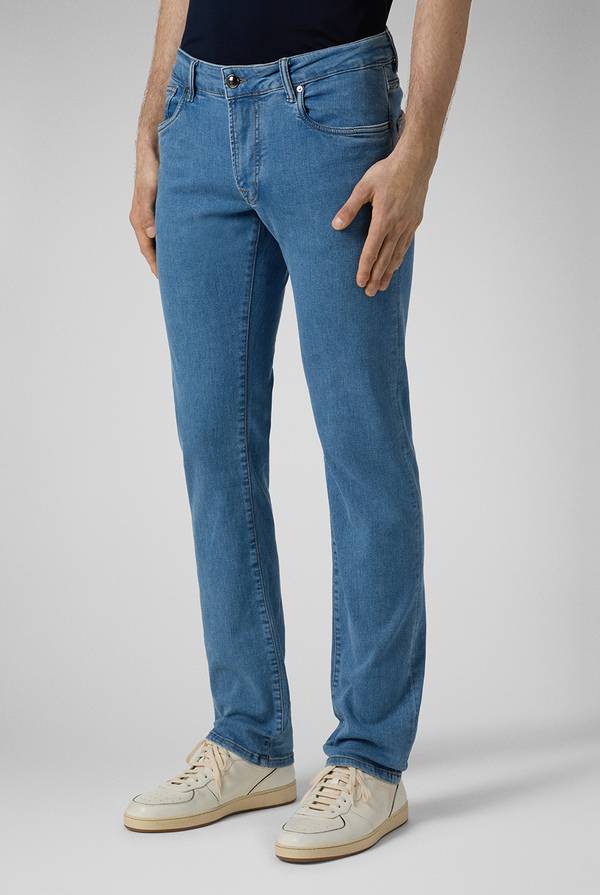 Pull Pal Zileri Denim 5 tasche effetto delavè In Vendita