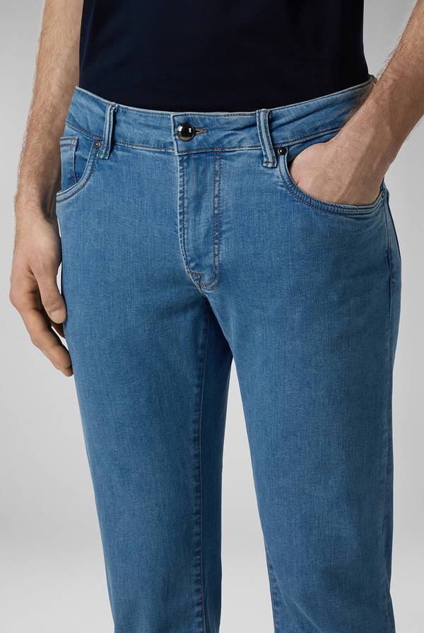 Pull Pal Zileri Denim 5 tasche effetto delavè In Vendita